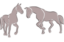 Twee paarden 4c - sjablonen met dieren