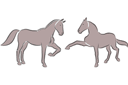Twee paarden 5c - sjablonen met dieren