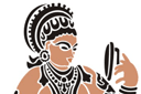 Indiase vrouw met een spiegel - stencils met indiaanse motieven
