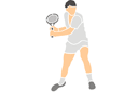 Tennis speler - stencils met verschillende patronen