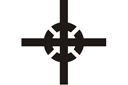 Het zwaartepunt - stencils met verschillende symbolen