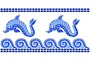 Dolfijnen rand - stencils met vierkante patronen