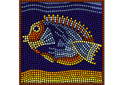 Zwemmende vissen (mozaïek) - stencils met vierkante patronen
