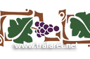 Druivenrand 02 - rand sjablonen met planten