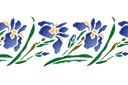 Oosterse irisrand - stencils met tuin- en veldbloemen