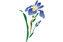 Oosterse iris - stencils met tuin- en veldbloemen