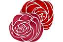 Twee rozen - stencils met tuin- en wilde rozen