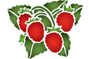 Aardbeienstruik - sjablonen met tuindingen