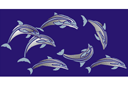Dolfijnen dartelen - sjablonen met zeeleven