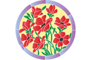 Klaprozen in een cirkel - stencils met tuin- en veldbloemen