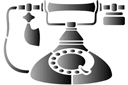 Retro telefoon - stencils met verschillende objecten en voorwerpen