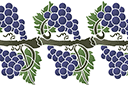 Wijnstok 4 - rand sjablonen met planten