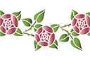 Ronde rozenrand 4 - stencils met tuin- en wilde rozen