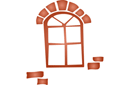 Oud raam - sjablonen met herkenningspunten en gebouwen