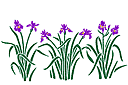 Irissen - stencils met vissen en waterplanten