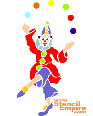 Clown jongleur - sjabloon voor decoratie
