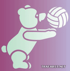 Teddy volleybal speler - sjabloon voor decoratie