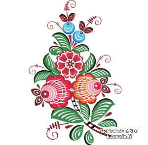 Gorodets boeket 4 (Russische en Slavische stencils)