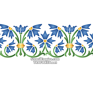 Rand van boeketten van korenbloemen - sjabloon voor decoratie