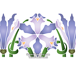 Paarse irissen - sjabloon voor decoratie