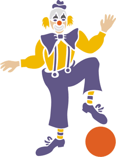 Clown met bal - sjabloon voor decoratie