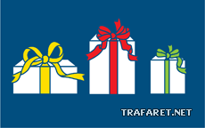 Drie geschenken - sjabloon voor decoratie
