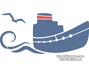 Een boot op de golven - sjabloon voor decoratie