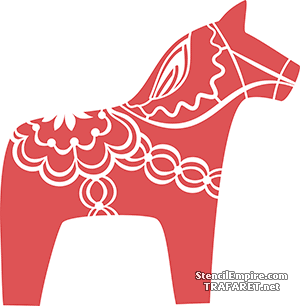 Zweeds paard - sjabloon voor decoratie