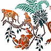 Stencils met jungle planten en dieren